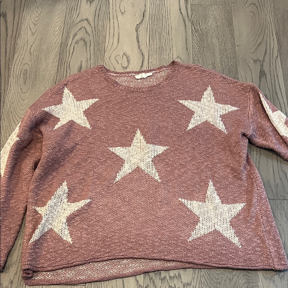 Women's small Star Pattern Dusty Rose Sweater
